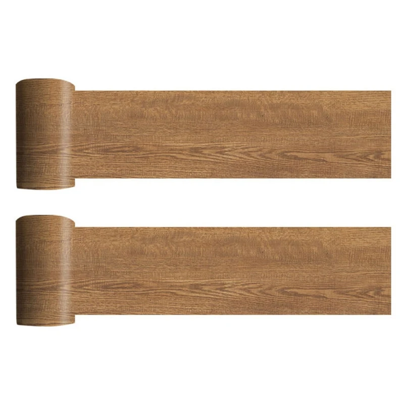 

Modern Style Floor Stickers Wood Grain PVC Waterproof Self-adhesive Bedside Wall