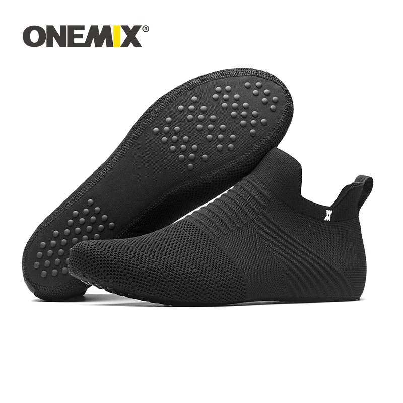 

ONEMIX Men Socks Shoes Non-slip Inner High-elastic Knitted Mesh Lightweight Women's Sneakers Indoor Hosiery Slip-on Sport Shoes