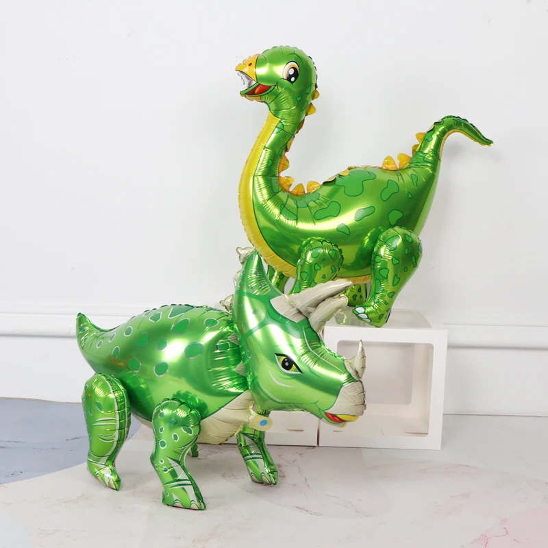 New Year 3D Dinosaur Foil Balloons Green Standing Dragon Birthday Party Decorations Kids Supplies Baby Shower Toys Air Globos | Дом и сад