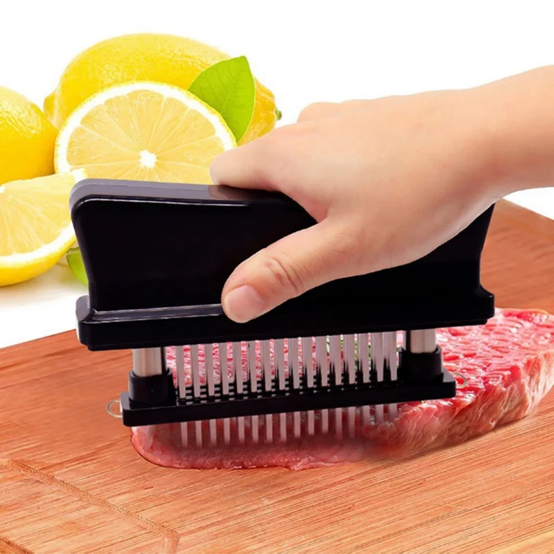48-pin Professional Needles Stainless Steel Meat Tenderizer With Lid Household Kitchen Cooking Tools Tender Hammer 5 | Дом и сад