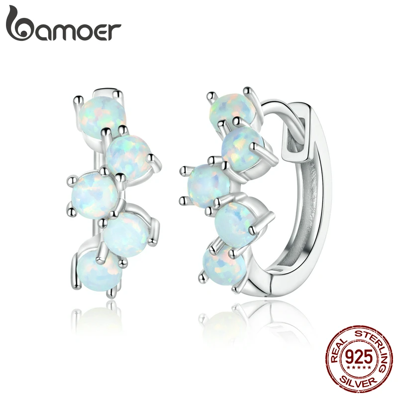 

bamoer Genuine 925 Sterling Silver Dreamy Bubbles Plated platinum Stud Earrings for Women Fine Jewelry 2020 New Bijoux SCE941