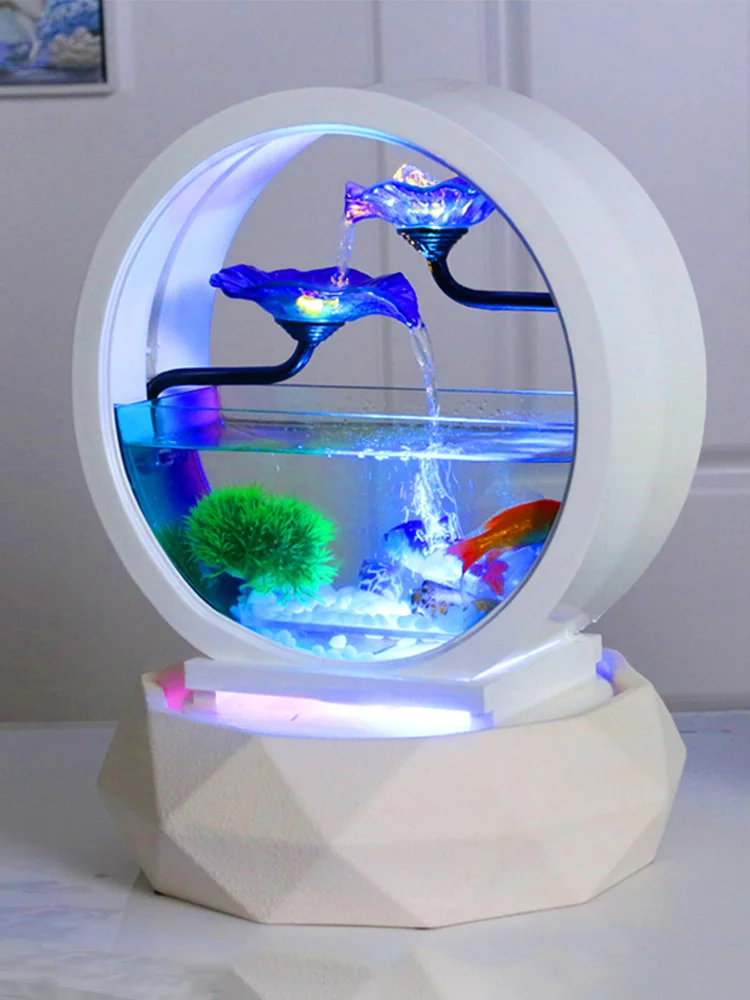 

GY рыбный шар ландшафтное украшение для гостиной маленький экологический Настольный супер белый стеклянный креативный круглый аквариум бе...