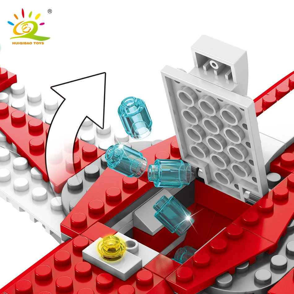 HUIQIBAO игрушки 433 шт. пожарный вертолет грузовик строительные блоки для детей