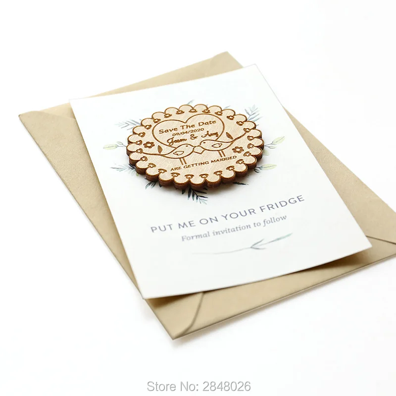 personalized Love birds save the date magnet Wooden Saved Date Wedding birthday baby bridal shower party favors gifts | Дом и сад