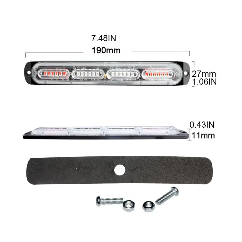 

24LED 72W Emergency Strobe Lights Bar Universal Warning Flashing Lamp Bar for Pickup Truck 12-24V Car Motorcycles