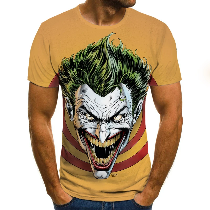 

Fashion 3D Printing T-shirt Fashion All-match Face T-shirt Clown Short Sleeve Funny Cosplay T-shirt Unisex