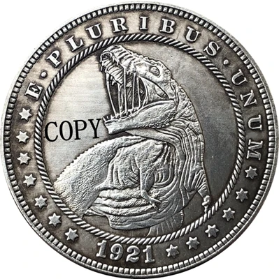 Hobo Nickel 1921 D копия монеты доллара США Моргана 169|Безвалютные монеты| |