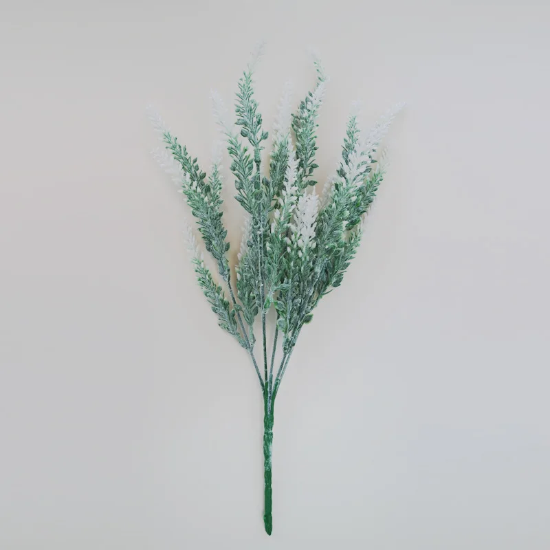 white 1 шт. пластиковые искусственные Лавандовые цветы фиолетовые Романтические цветы букет Свадебная вечеринка украшение дома аксессуары - Цвет: white