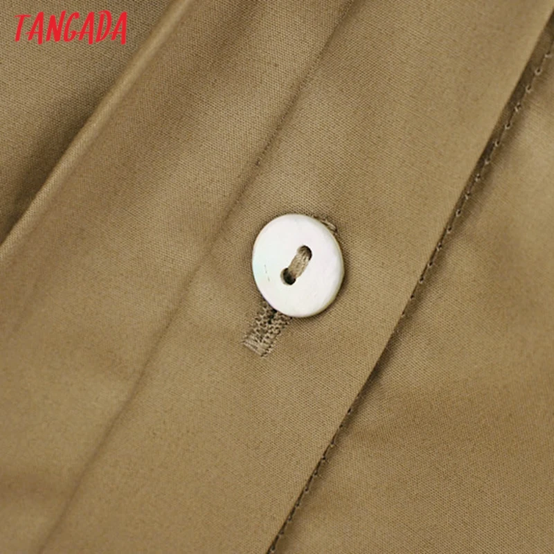 Tangada, Женская хлопковая блузка большого размера с оборками, отложной воротник, длинный рукав, шикарная рубашка с оборками, blusas femininas CE162