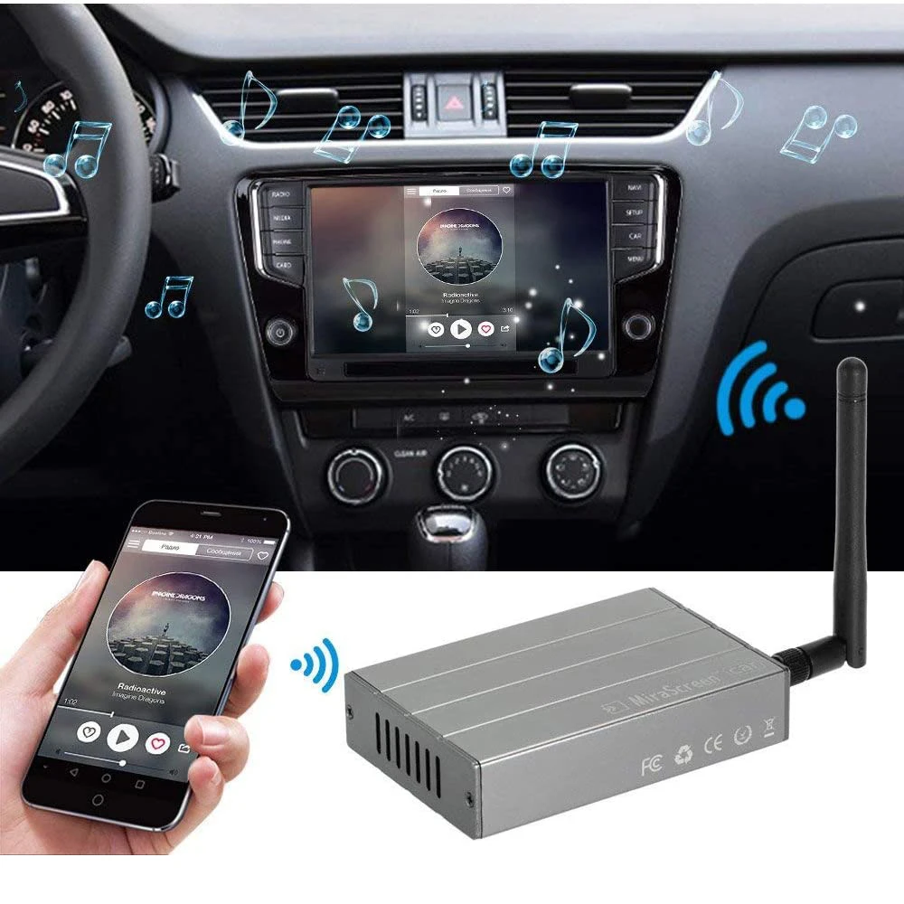MiraScreen автомобильный HDMI ТВ-приставка Wi-Fi anycast Miracast DLNA Airplay CVBS Автомобильный