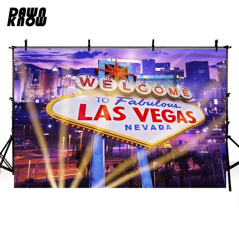 Виниловый фон для детской фотосъемки ночного пейзажа dawnзнает Лас Вегас
