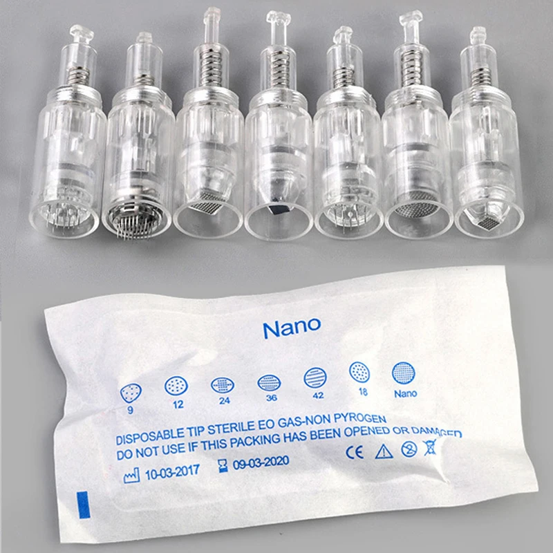 

10/20/50/100pcs Bayonet Screw Cartridge Needle Dr Pen Nano Microneedles 9/12/36/42 Pin Nano Round Tattoo Needle MTS Mesotherapy