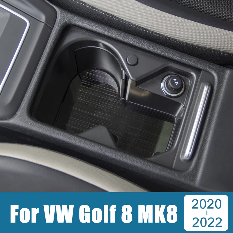 

Автомобильный держатель стакана из нержавеющей стали в передний ряд, коврик, коврик, автомобильный Стайлинг для Volkawagen VW Golf 8 MK8 2020 2021 2022, аксе...