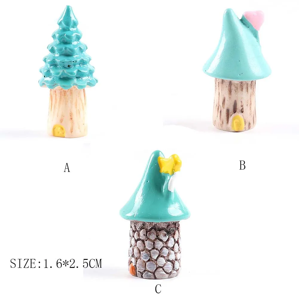 Винтажный синий дом миниатюрное рукоделие сказочные садовые украшения красный