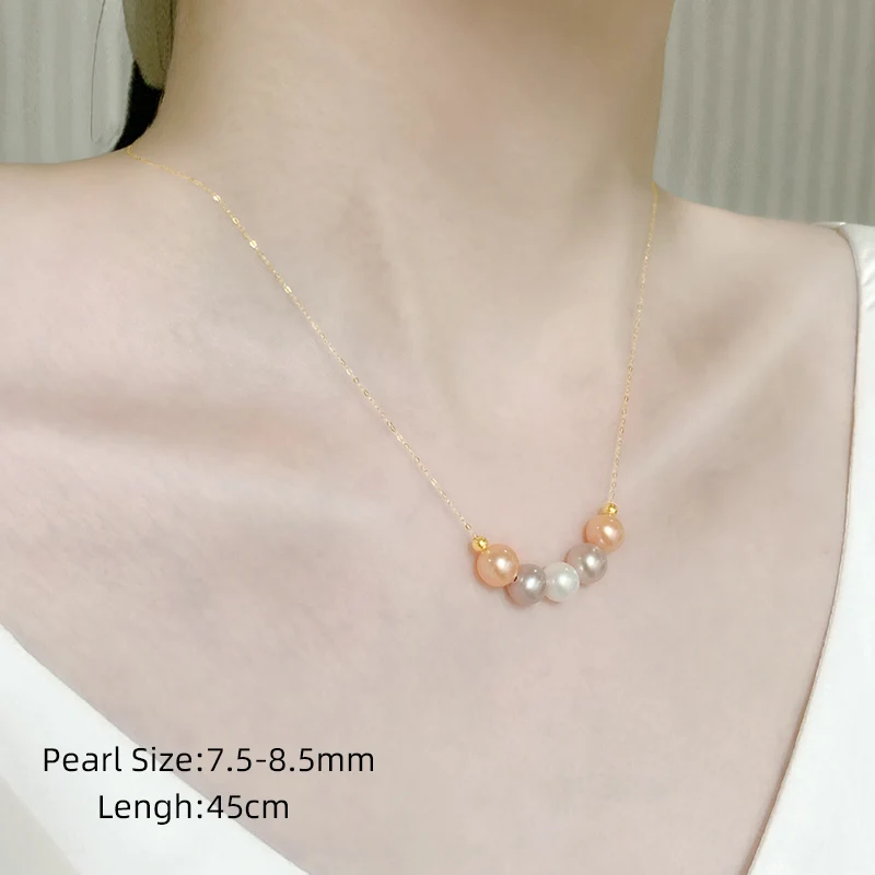 Женское вечерние жерелье из 18-каратного золота с жемчугом 5 5-8 мм - купить по