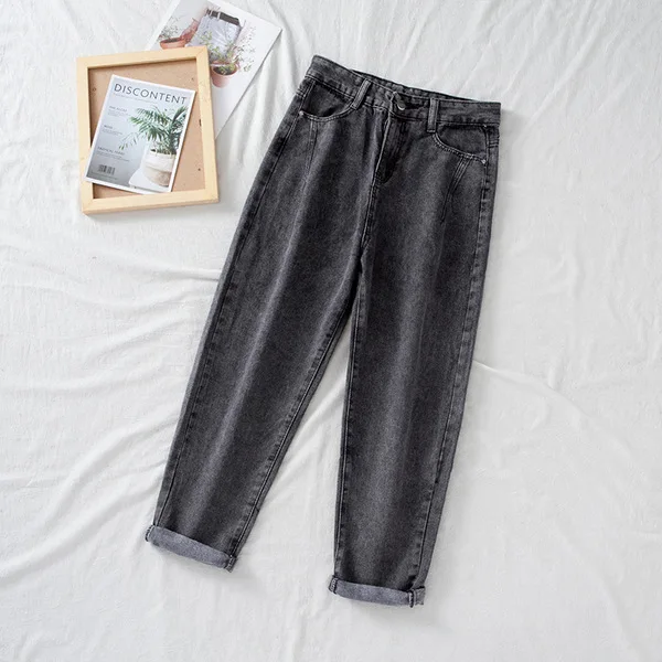 

Korean High Waist Jeans Women Pants Loose Casual Plus Size High Street Denim Trousers Pantalon Femme Vintage With Belt B90