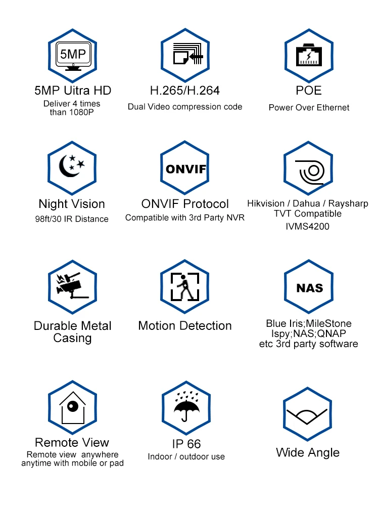 Hikvision совместимая 5MP купольная IP-камера POE для домашней/наружной безопасности