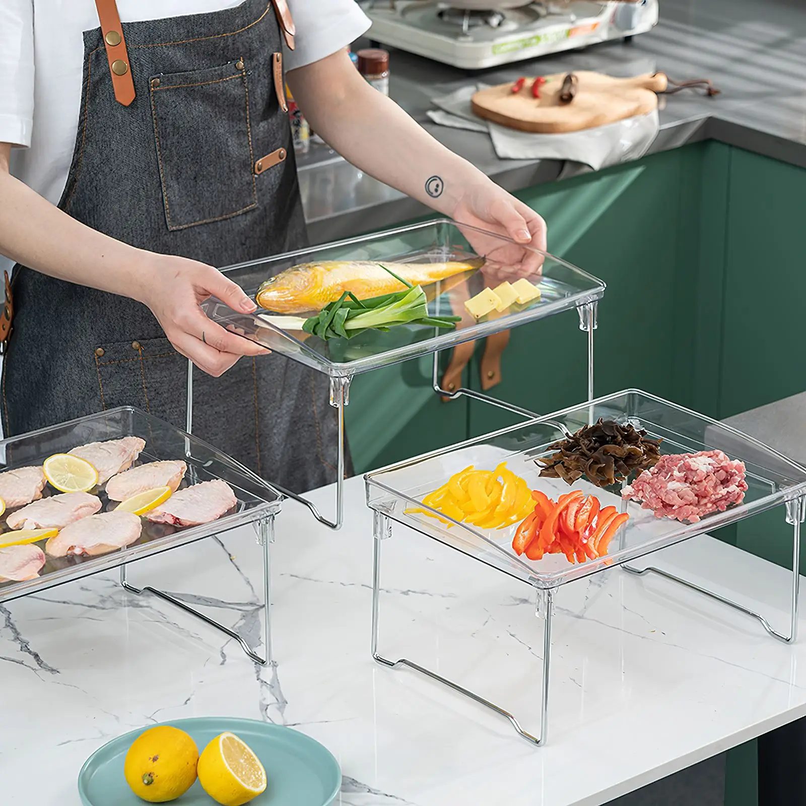 

Foldable Storage Organizer Rack For Home Desktop Cosmetics Rack Kitchen Tableware Shelf Holder Bathroom Accessory Cuisine