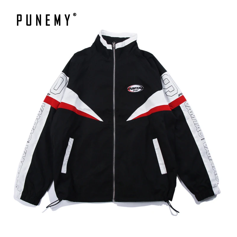 Мужские тренчи в стиле ретро хип-хоп ветровка на молнии со стоячим воротником