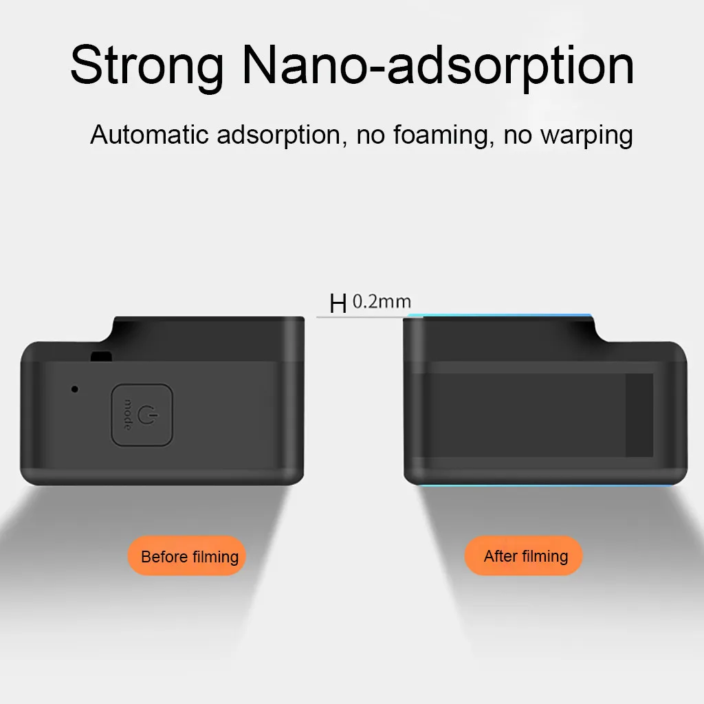 

3 SET Tempered Glass Film Dual Screen + Lens Protector for Go-pro 8 Black Camera