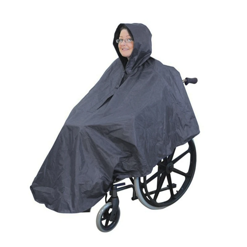 

Waterproof Rain Poncho for Wheelchair Mobility Old Scooter Large Wind Proof Cape Raincoat Cloak with Hood Rain Gear