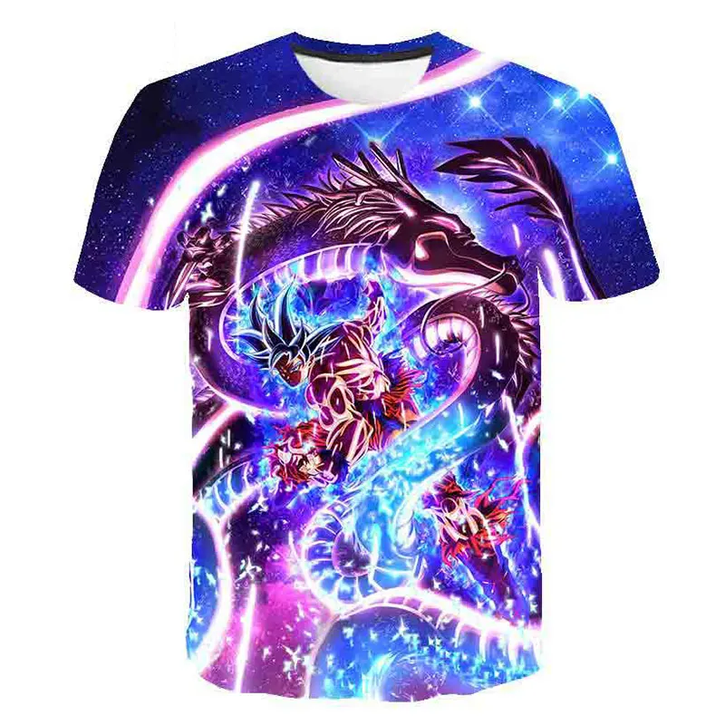 

Summer 3D Printing Japan Dragonball Anime Goku Boy's T-shirt Fashion Casual Short Sleeve Children's Sports Undershirt Kids Tops