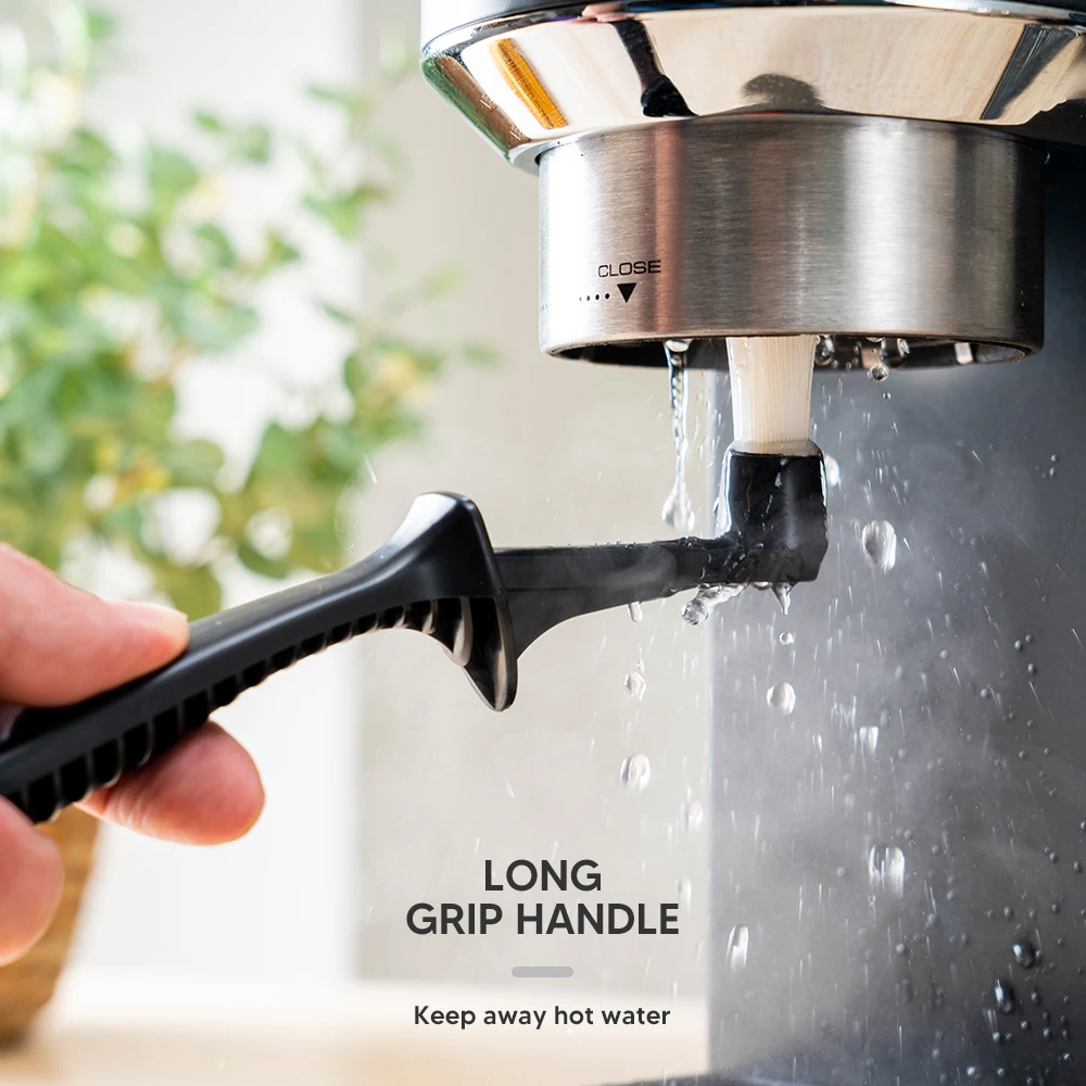 

2 In 1 Coffee Machine Brush Nylon Espresso Coffee Grinder Brushes Coffee Spoon Machine Group Head Kitchen Tools