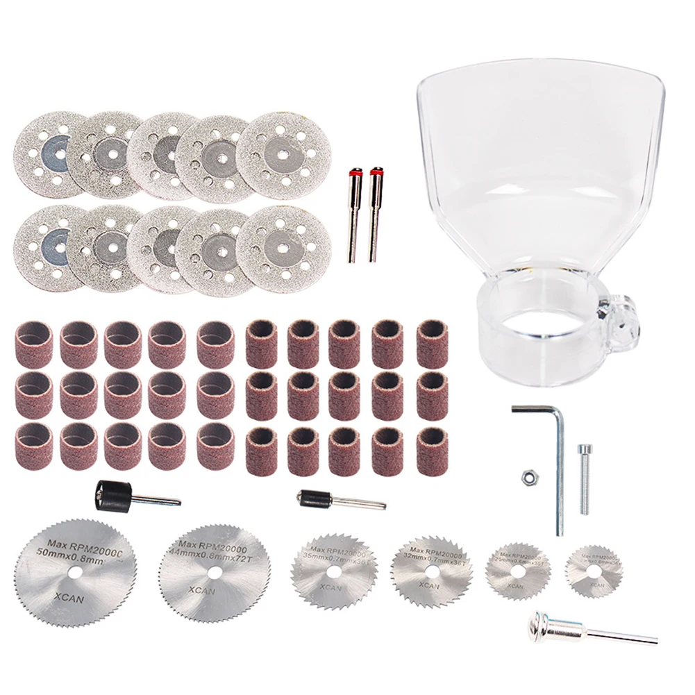 

52PCS Cutting Wheel Discs Rotary Tool Kit HSS Saw Blade + Diamond Cutting Disc + Electric Grinding Protecting Cover + Polisher R