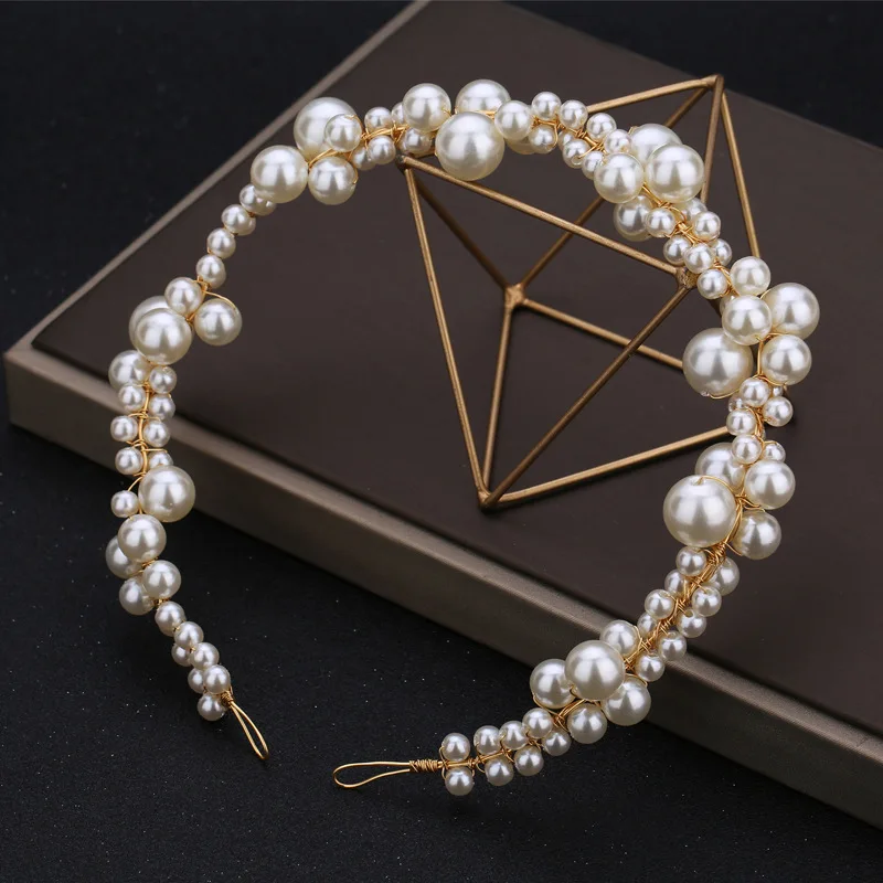 

Big Pearl headbands Soft Chain girls Headwear Bridal Wedding Hair headpiece