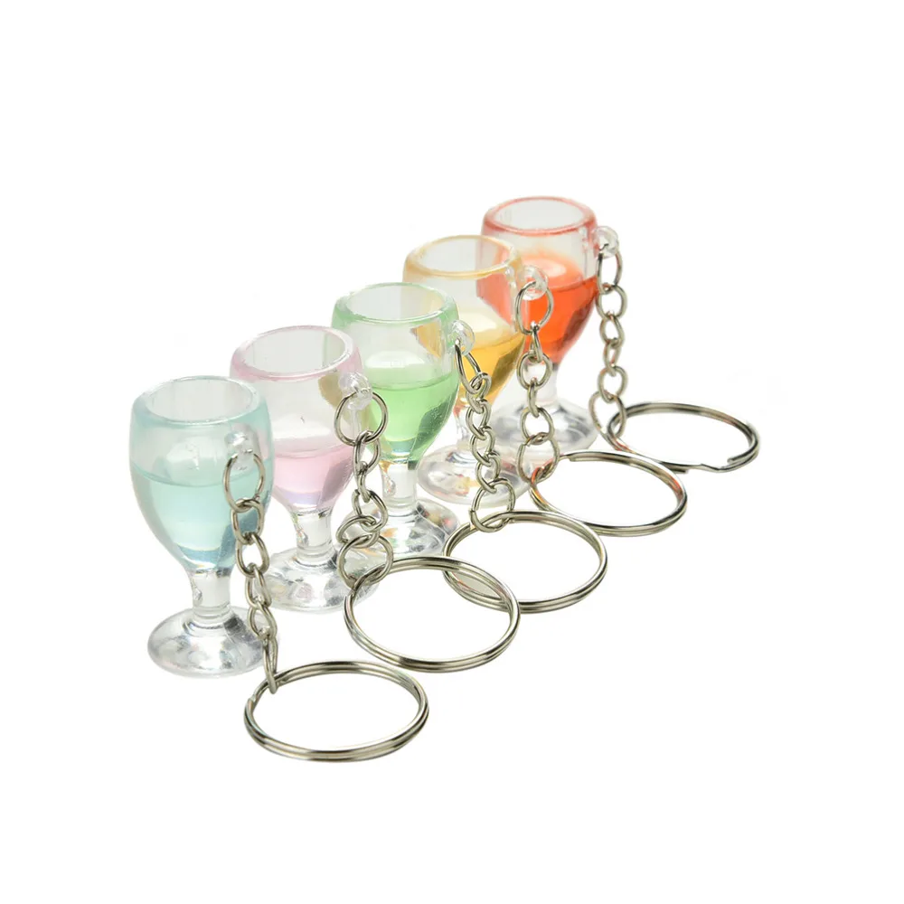 Цветной поддельный бокал автомобильный брелок для ключей женщин подарок