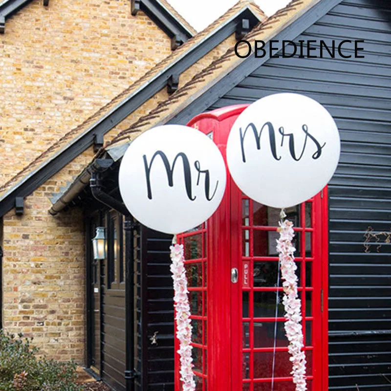 1 шт. 36 дюймов Свадебные воздушные шарики MR MRS напечатанные латексные шары невесты