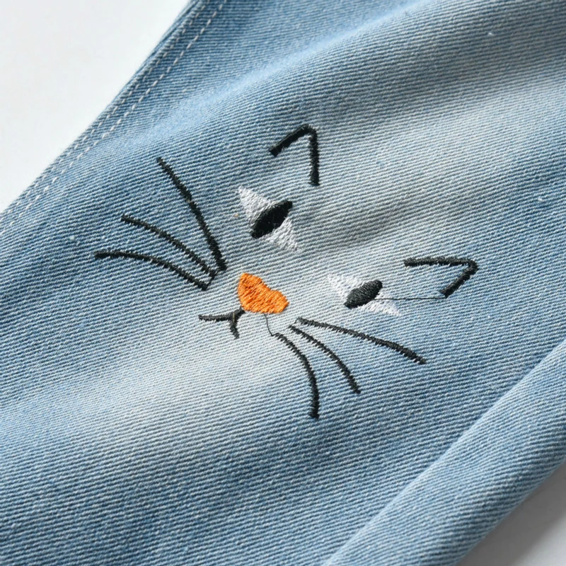 Новые осенние джинсы для маленьких девочек Длинные повседневные джинсовые штаны