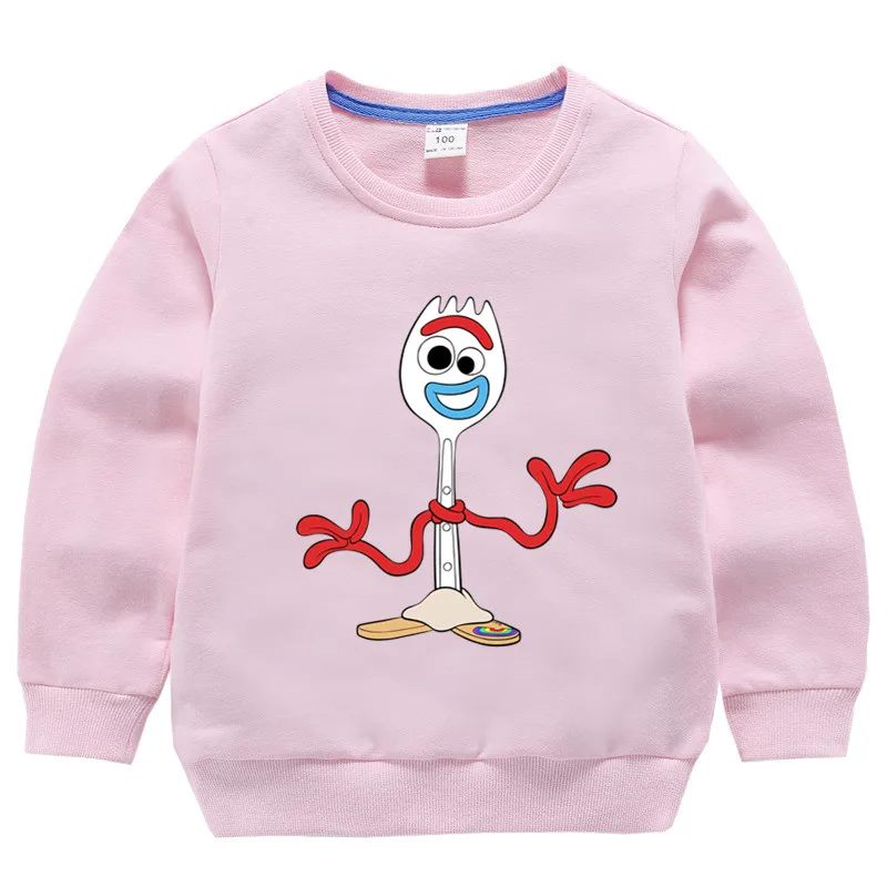 Детские хлопковые толстовки с капюшоном принтом форки хлопковый пуловер для