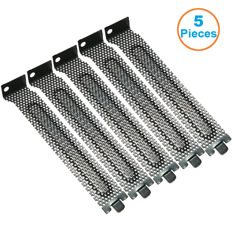 5 шт./лот черный Жесткий стальной PCI слот Чехлы кронштейн w/винты, полный профиль расширения Пылезащитный фильтр заглушка пластина для PCI