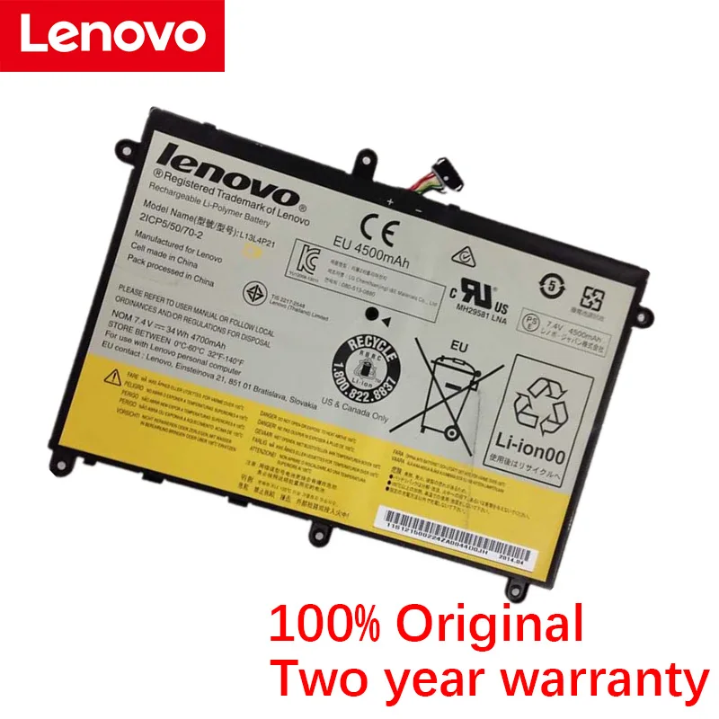 Оригинальный аккумулятор для ноутбука Lenovo Ideapad Yoga 2 11 20332 2332 20428 Yoga2 7 4 V 34WH L13L4P21