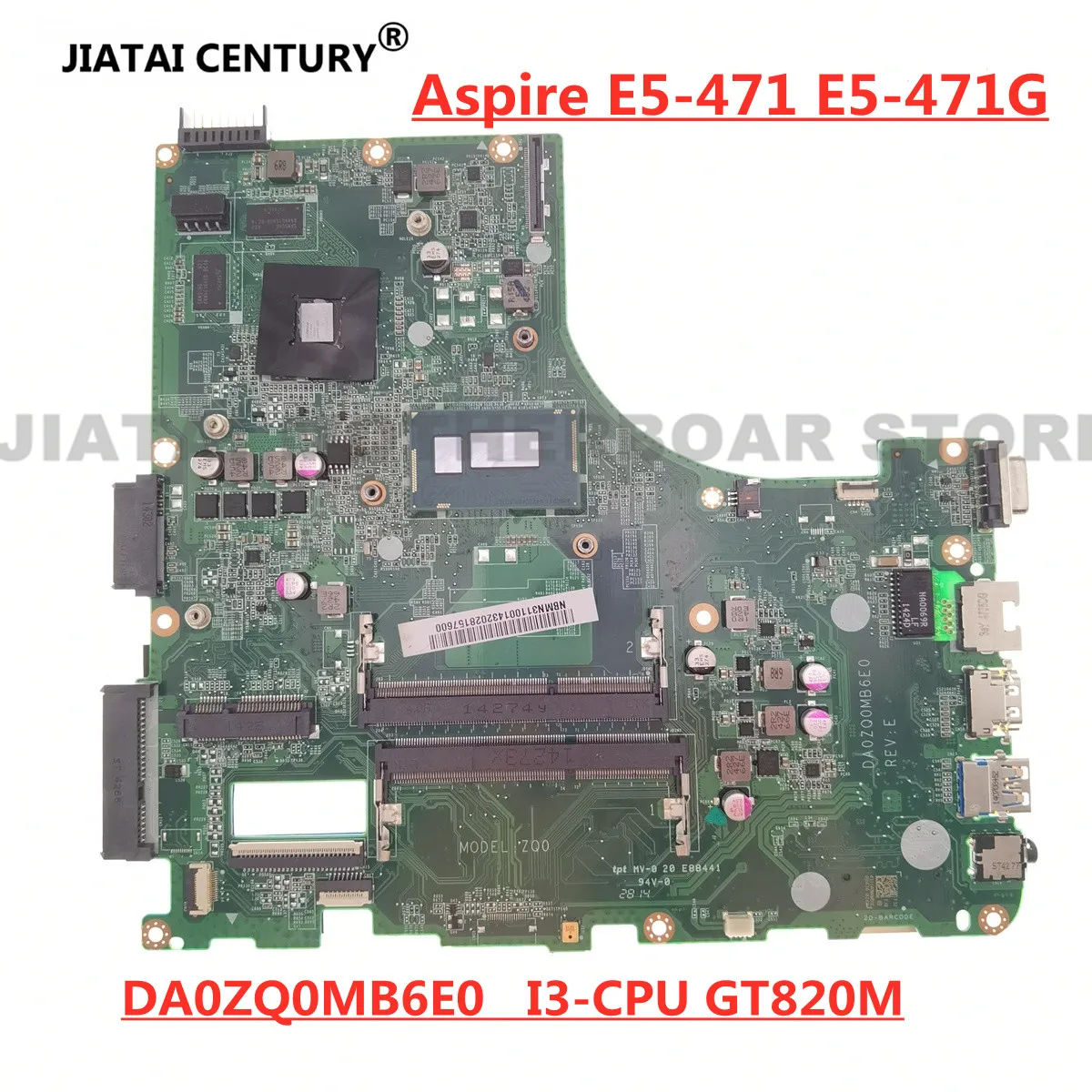 Для Acer aspire E5 471 471G V3 472P всеобщая плата DA0ZQ0MB6E0 материнская с i3 CPU GT820M|Материнские