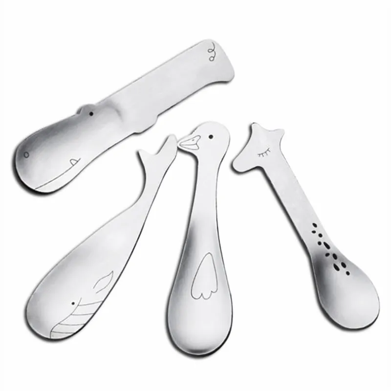 OBR ложка для мороженого из нержавеющей стали в виде животного Женская милая торта