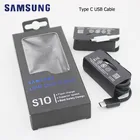 Оригинальный кабель Samsung S10, 2A, USB 3,1, кабель для быстрой зарядки и передачи данных для Galaxy A50, A70, A40, A30, S8, S9, S10 Plus, S10E, Note 9, 8, A9S