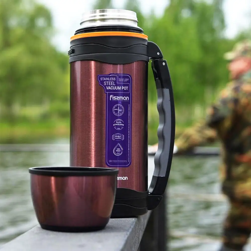 FISSMAN 2000 мл двухслойная вакуумная фляга из нержавеющей стали уличная
