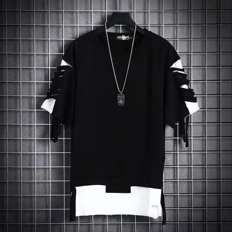 Футболка мужская в стиле Харадзюку короткий рукав топ футболка хип-хоп уличная