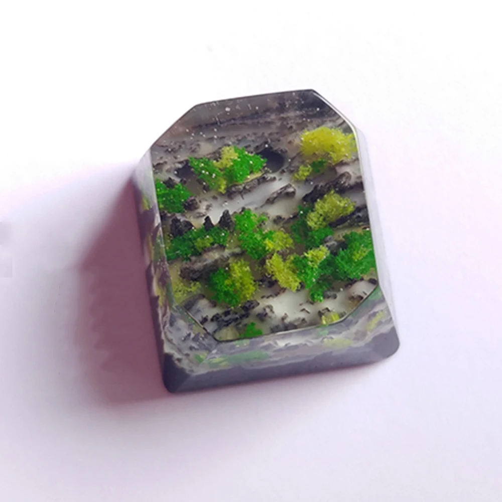 Резиновые колпачки для ключей ручной работы с подсветкой для Cherry Mx механическая клавиатура OEM R4 светящиеся снежные горы джунгли деревянные колпачки для ключей