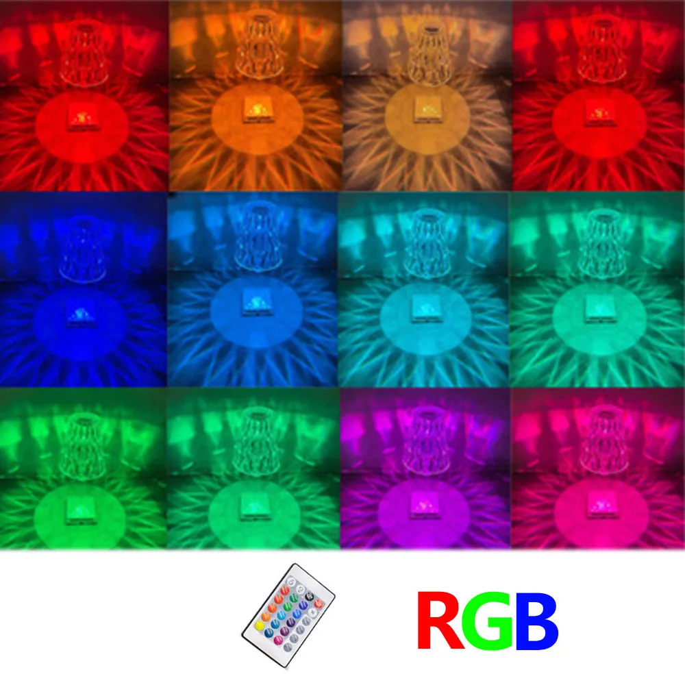 RGB/беласветодиодный светодиодная Алмазная Настольная лампа с дистанционным