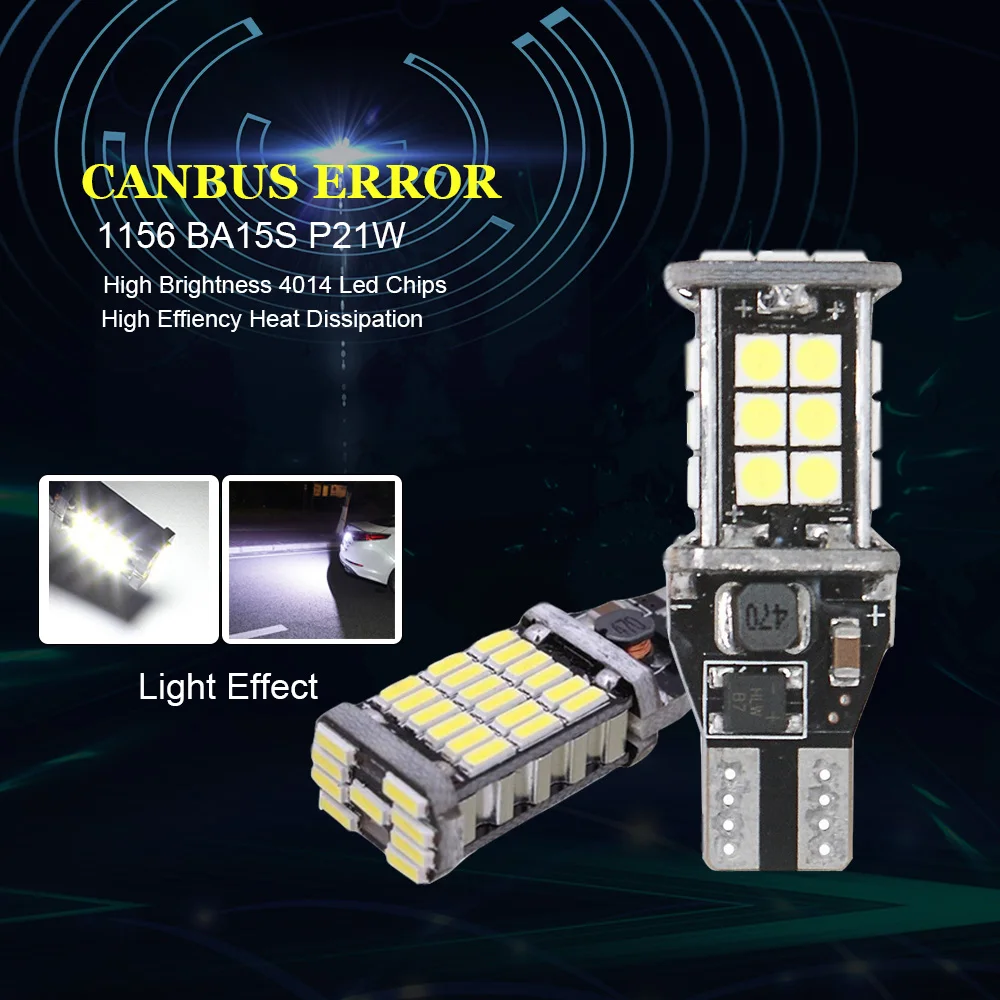 Светодиодный стоп сигнал T15 W16W Canbus 30 SMD 40014 без ошибок автомобильный лампа белого