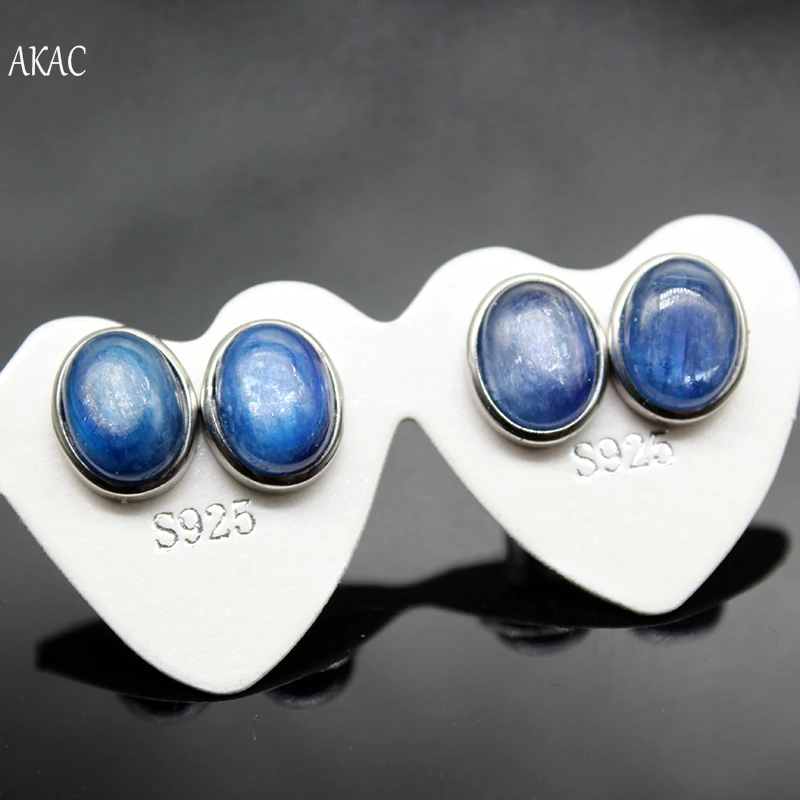 Натуральный Синий Кианит серьги гвоздики для женщин серьги 1 пар/уп. лучший подарок когда-либо