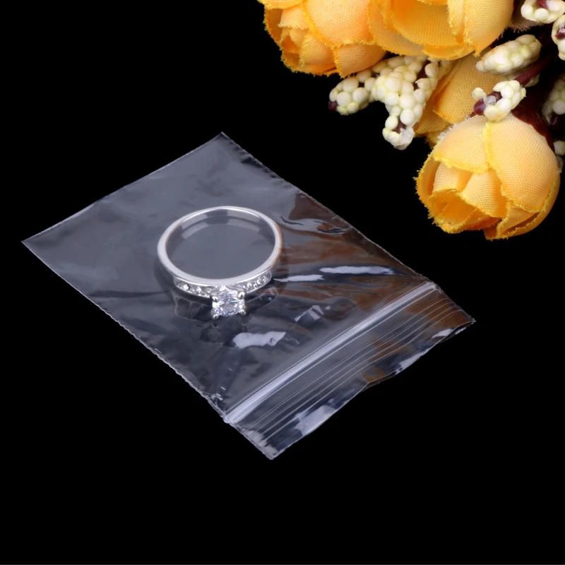 100 шт закрываемые пластиковые пакеты с замком на молнии прозрачные Прозрачные