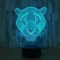 3d illusion night light led table desk lamps dog wolf nightlights 7 colors usb charge lighting home decoration for kids bedroom
