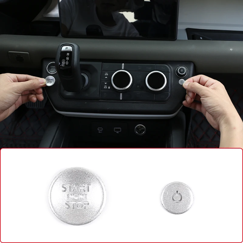 

Car One-click Start Decor Sticker Engine Start Stop Button Switch,For Land Rover Defender 2020-2021,Car Volume Button Stickers