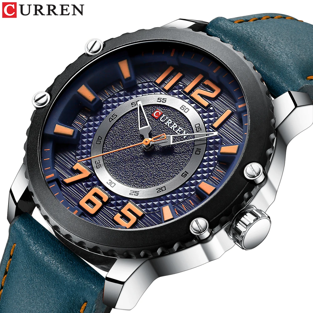 

New Leather Watches Mens Top Brand CURREN Fashion Men's Clock Causal Business Quartz Wristwatch Gift Relogio Masculino