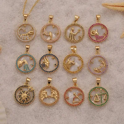 

12 Zodiac Letter Collares Constellations Pendants Necklace For Women Men Virgo Libra Scorpio Sagittarius Capricorn Birthday Gift