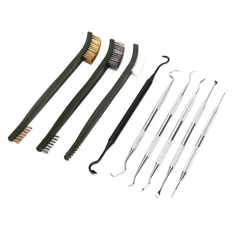 

9pcs Gun Cleaning Brush and Pick Kit Double End Gun Brushes With Carrying Case